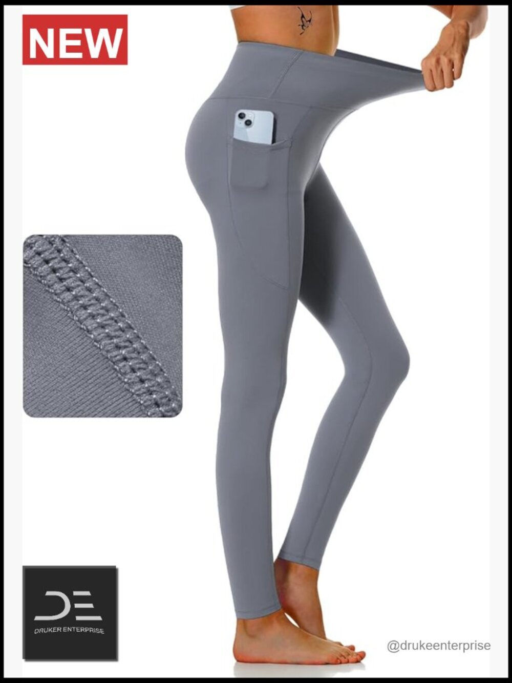 High Waisted Yoga Leggings with Pockets 4-Way Stretch Tummy Control